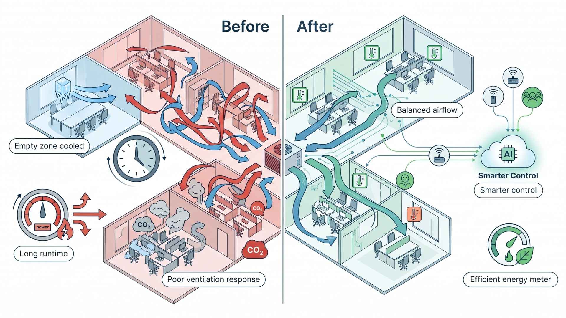 What Is HVAC Optimization? A Practical Guide for Existing Buildings 3 hvac optimization before after efficiency comparison