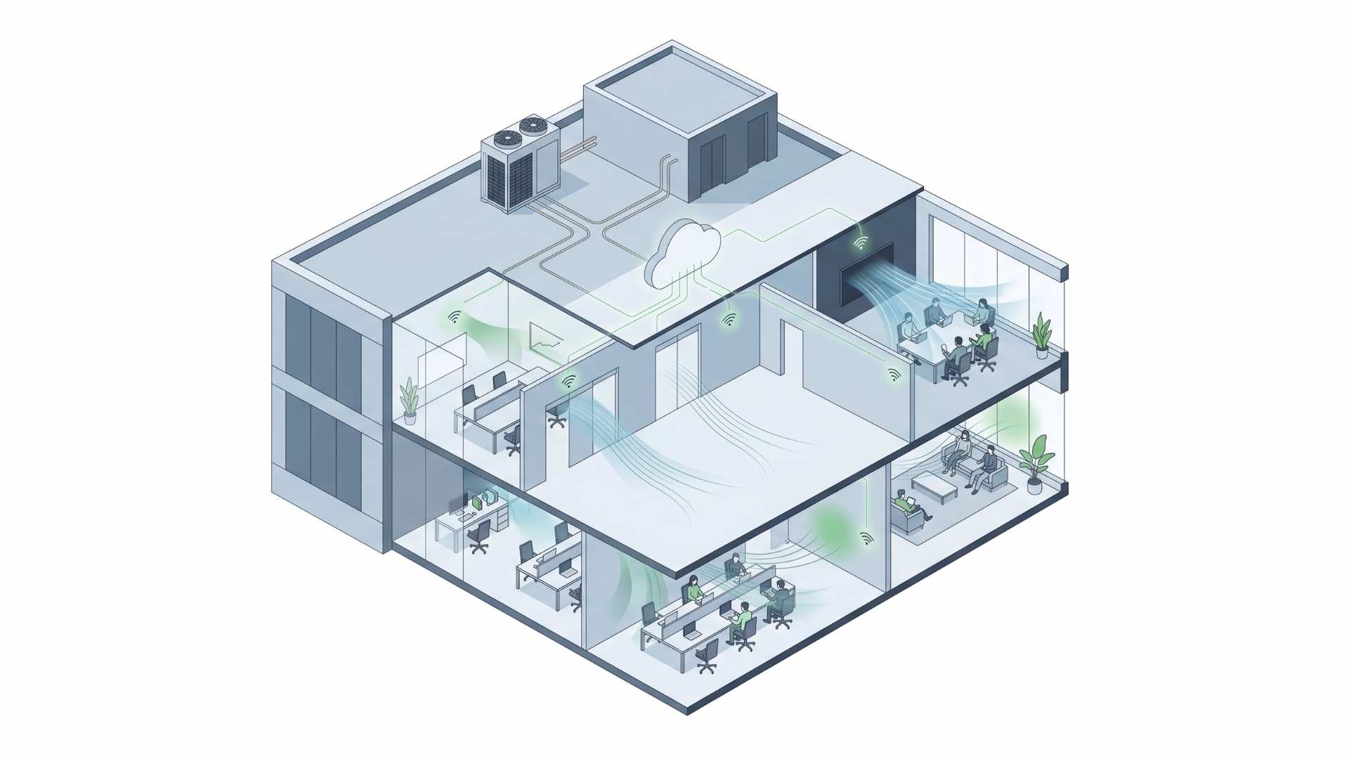 What Is VRF Control? How Smarter Zone-Based HVAC Really Works 2 Modern office layout with open spaces